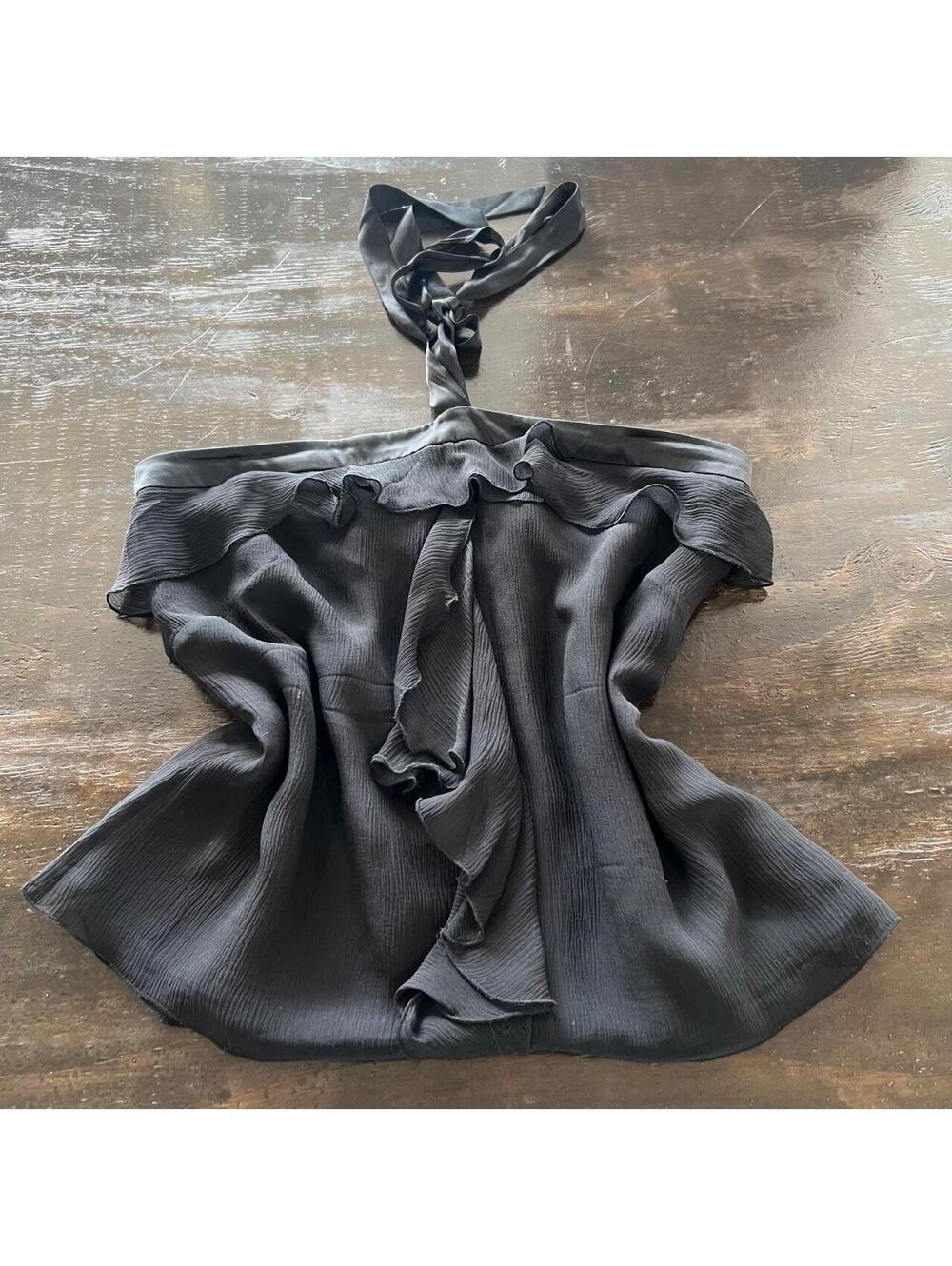 100% silk halter backless top from banana republic